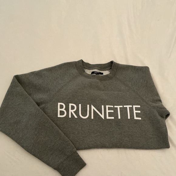 Brunette The Label Gray Crewneck Sweatshirt with White Logo - Picture 6 of 10